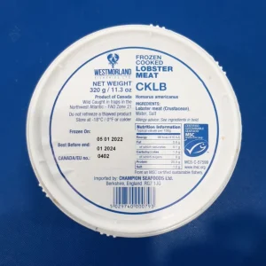 LOBSTER MEAT IN BRINE TUB , 12X320G 鹽水龍蝦肉